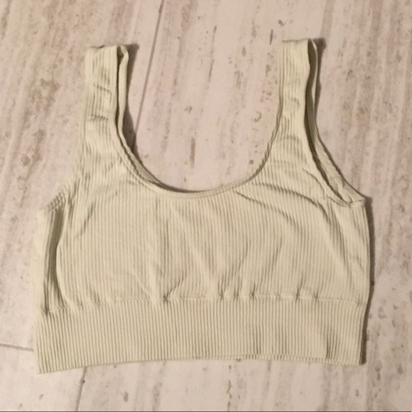 Skims Scoop Neck Ribbed Bralette Bra Tank Top Bone - Picture 3 of 4